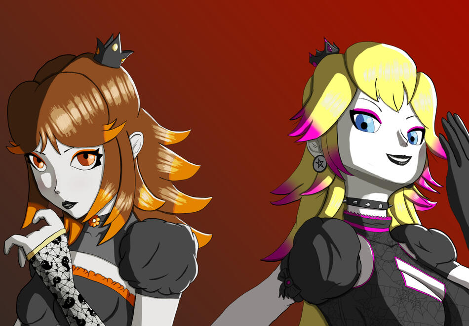 Goth Peach and Daisy